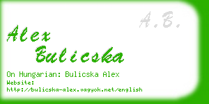 alex bulicska business card